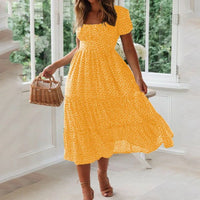 Vestido Vintage Floral Manga Abullonada
