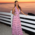 Vestido Lunares Halter Sin Mangas