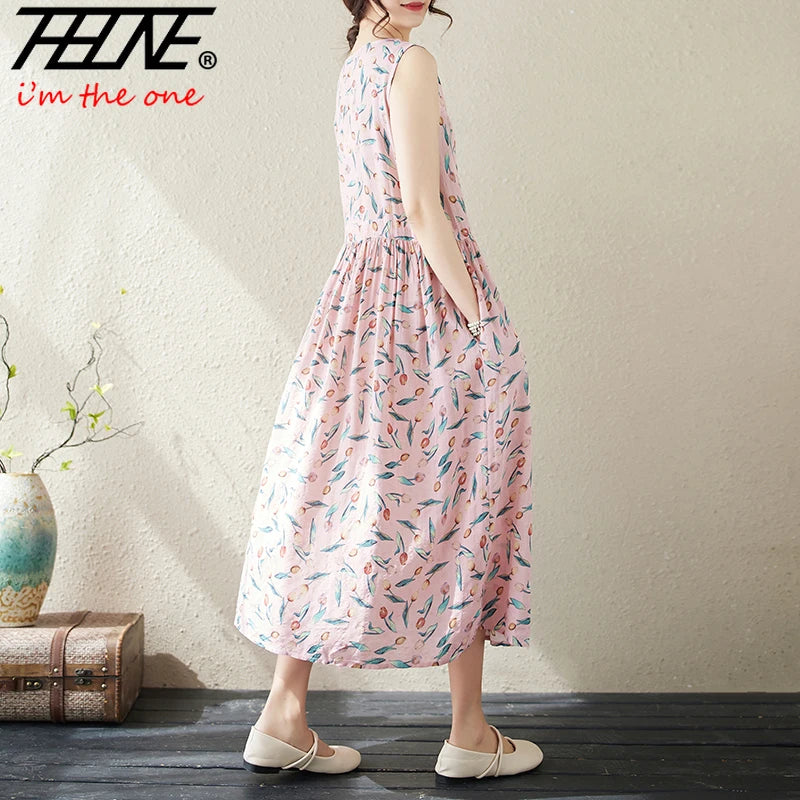 Vestido Largo Floral Suelto Boho