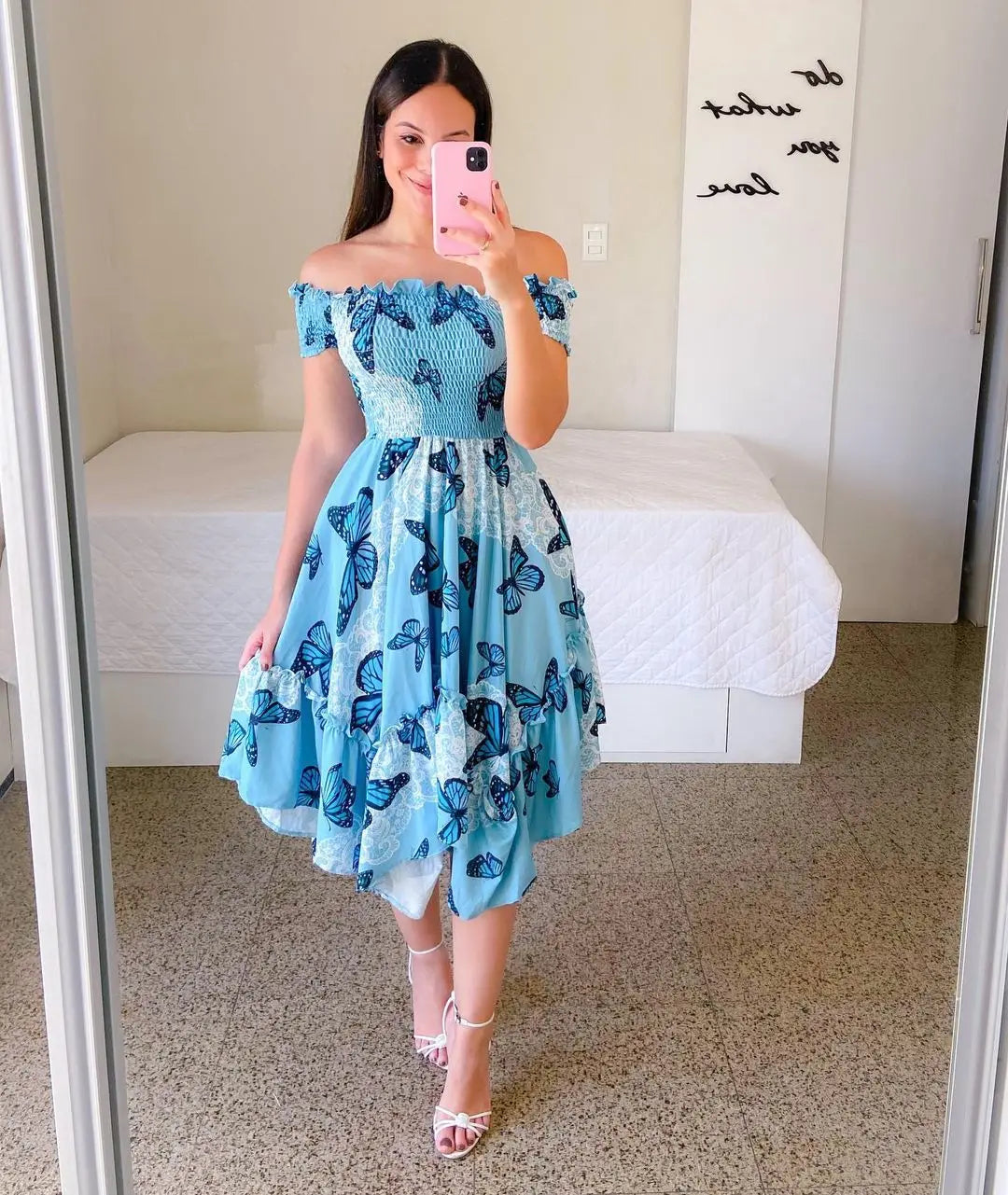 Vestido Bohemio Cuello V Cintura Elástica