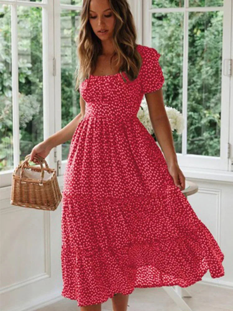 Vestido Romántico Estampado Floral Vintage