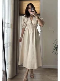 Vestido Midi Lazada Manga Abullonada