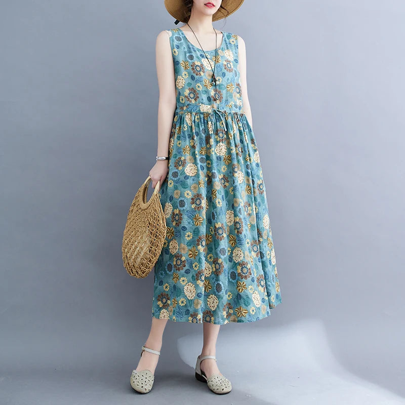 Vestido Largo Floral Suelto Boho