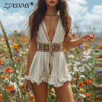 Vestido Mini Escote Deep V Fiesta