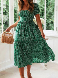 Vestido Boho Floral Manga Abullonada