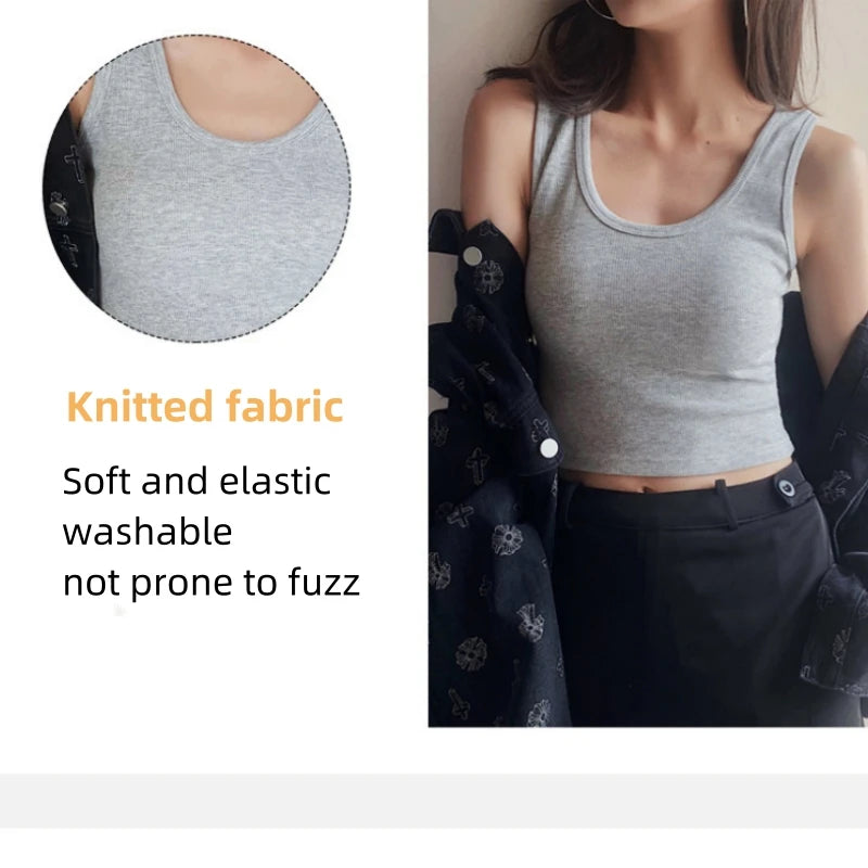 Summer Crop Sexy Tops Women 2022 Women Y2k Aesthetic Clothes Sleeveless Short Vests White Black Grey Korean Harajuku Tank Top