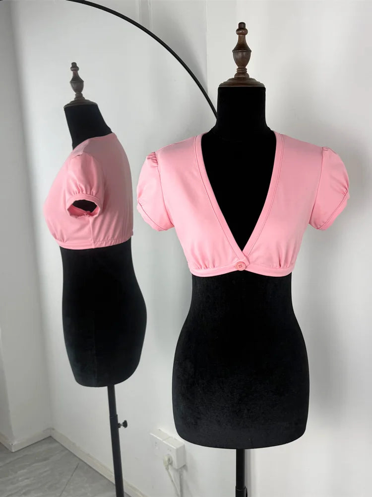 Tossy Summer Casual V-Neck For Women Tops Vest Sexy Short Sleeve  Holiday Beach Cropped Y2k Top Female Patchwork Tank Top 2026
