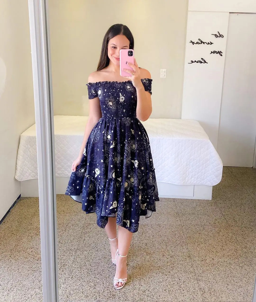 Vestido Bohemio Cuello V Cintura Elástica