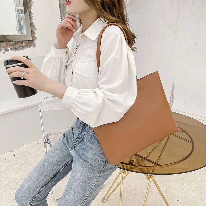 Fashion Tote Bag Women's Large Capacity Simple Women Handbags Commuter Casual all-in-one Shoulder Bag Bolso Bandolera Mujer 2025