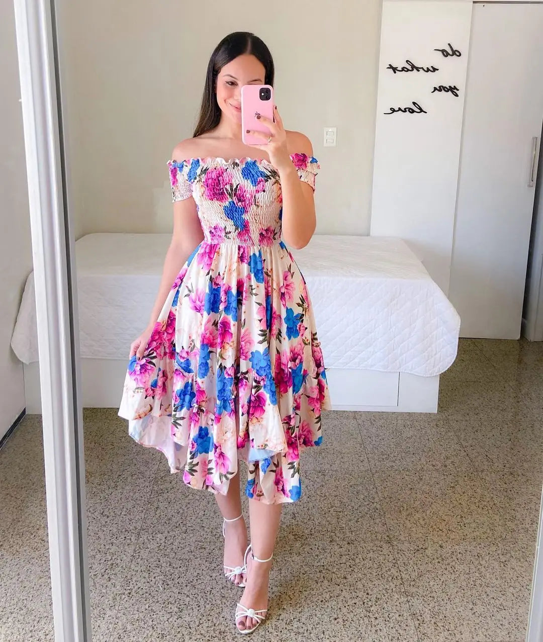 Vestido Bohemio Cuello V Cintura Elástica