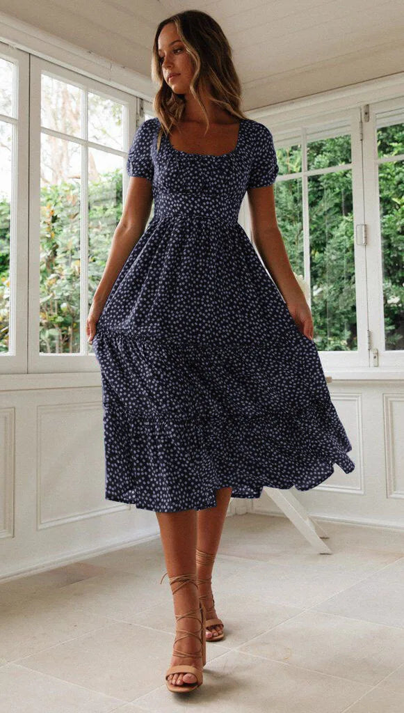 Vestido Romántico Estampado Floral Vintage