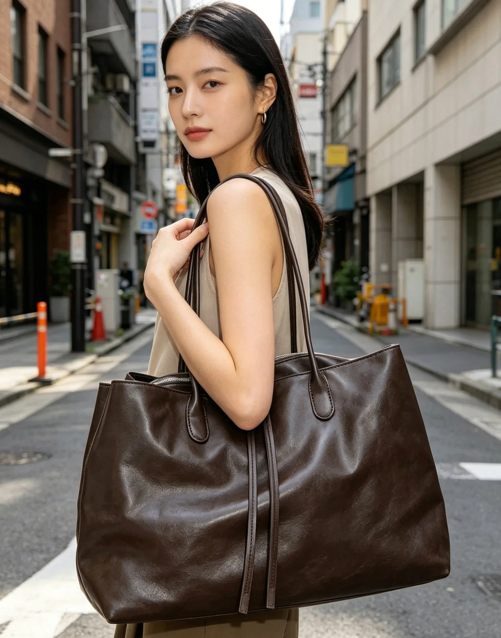 Women Handbags Large Capacity PU Leather Shoulder Bag for Ladies Bolsos Big Tote Bags Brand Design Commuting Office Bag Bolsa