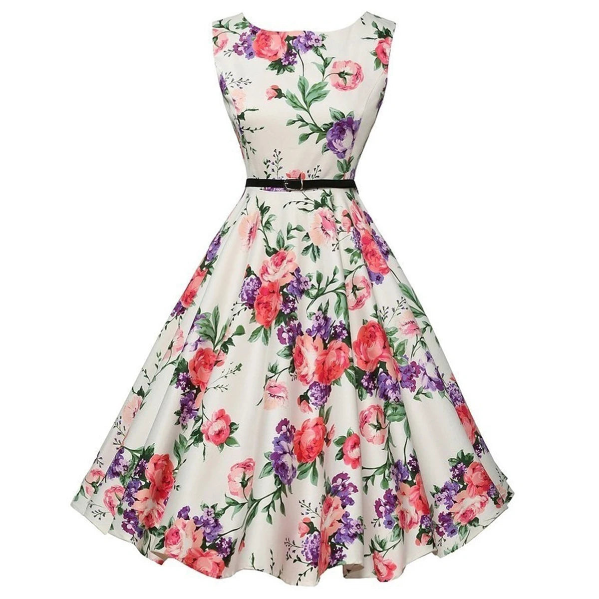 Vestido Vintage Estilo Audrey Sin Mangas