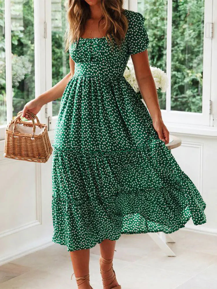 Vestido Romántico Estampado Floral Vintage