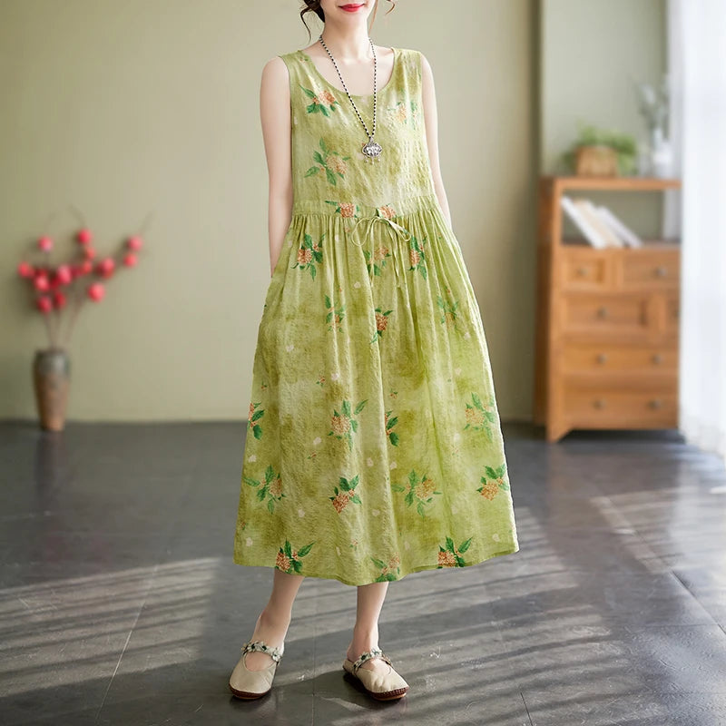 Vestido Largo Floral Suelto Boho