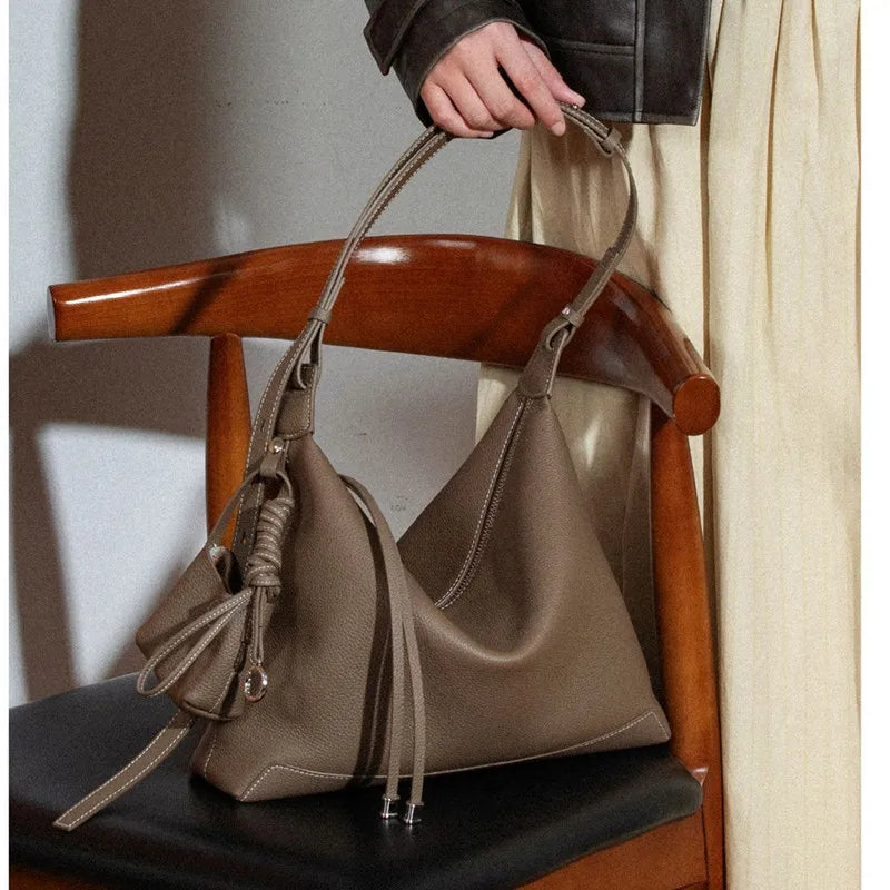 Bags for Women Tote Fashion Underarm Women's Bag Large Capacity Cowhide Shoulder Bag Casual Commuter Retro Crossbody Handbags