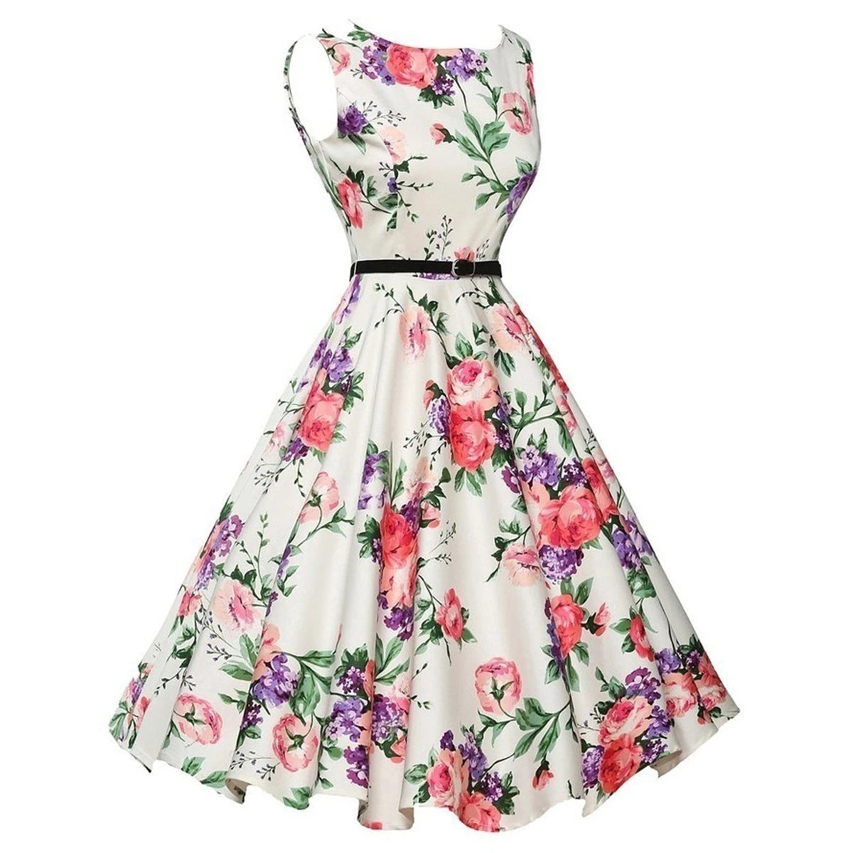 Vestido Swing Retro Floral Rockabilly