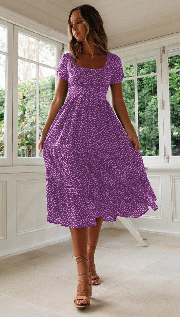 Vestido Romántico Estampado Floral Vintage