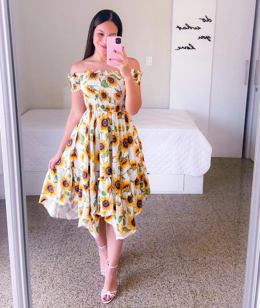 Vestido Bohemio Cuello V Cintura Elástica