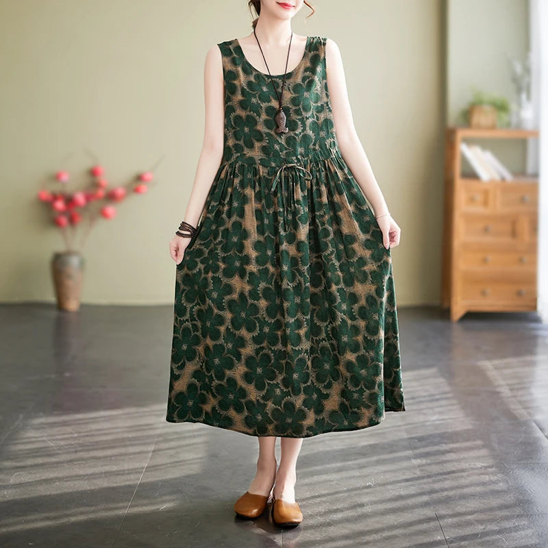 Vestido Largo Floral Suelto Boho