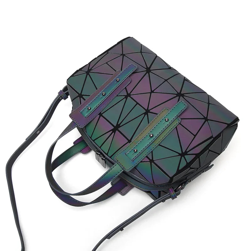 Bolsa Feminina Boston Handbags for Girls Women Laser Sequins Luminous Geometric Bag Over Shoulder Crossbody Bags for Women 2024