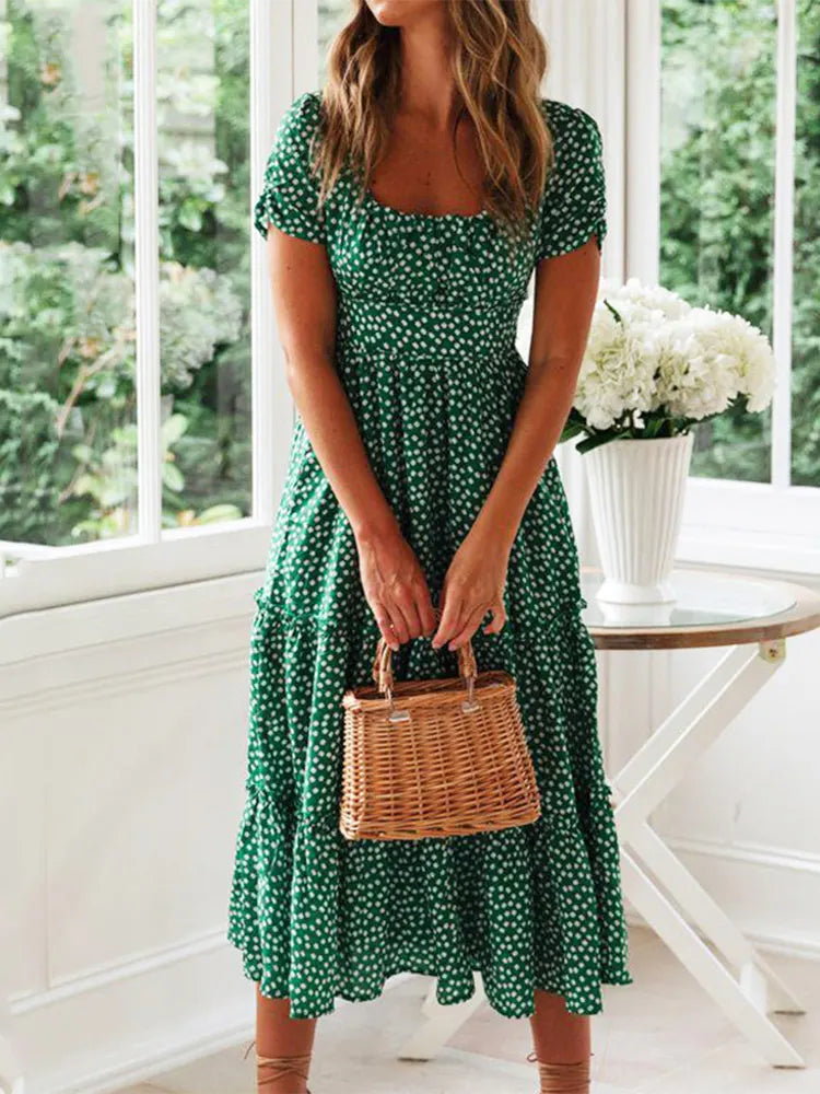 Vestido Romántico Estampado Floral Vintage