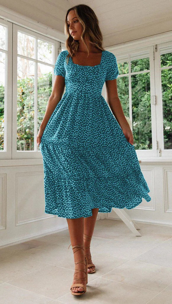 Vestido Romántico Estampado Floral Vintage